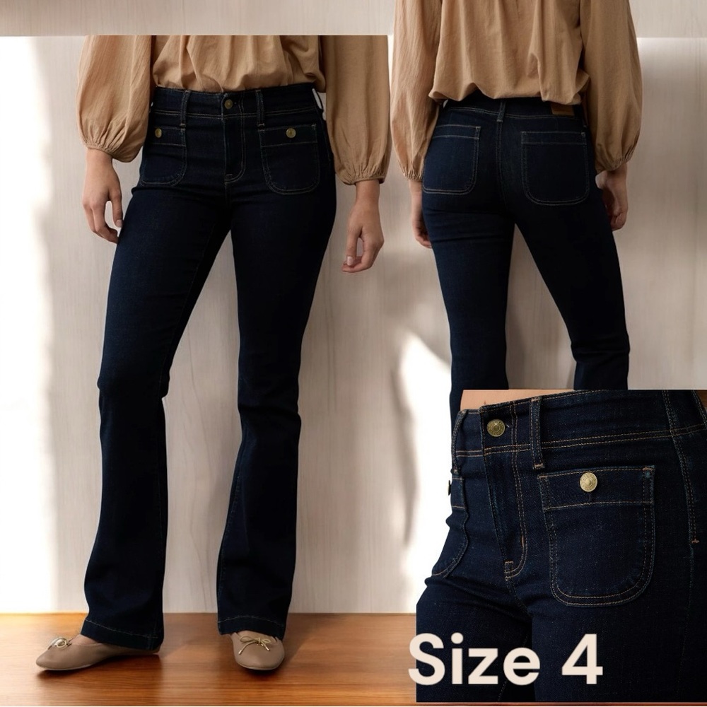 American Eagle Outfitters Blue Flare Wide Leg Jeans